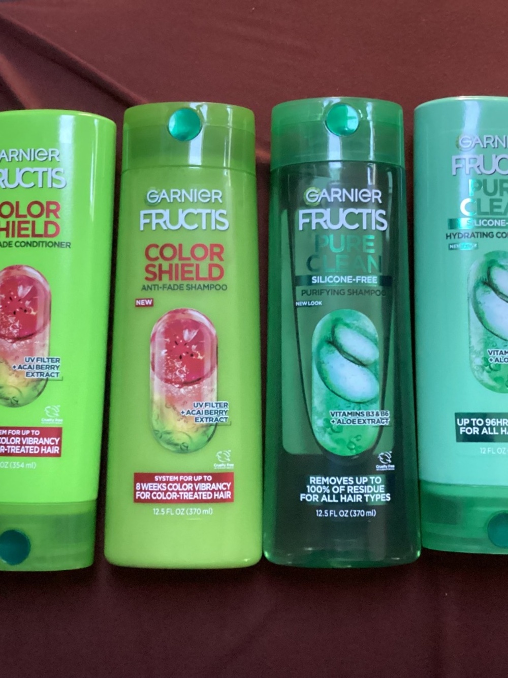 Garnier Fructis Color Shield & Pure Clean Shampoo & Conditioner Bundle New
